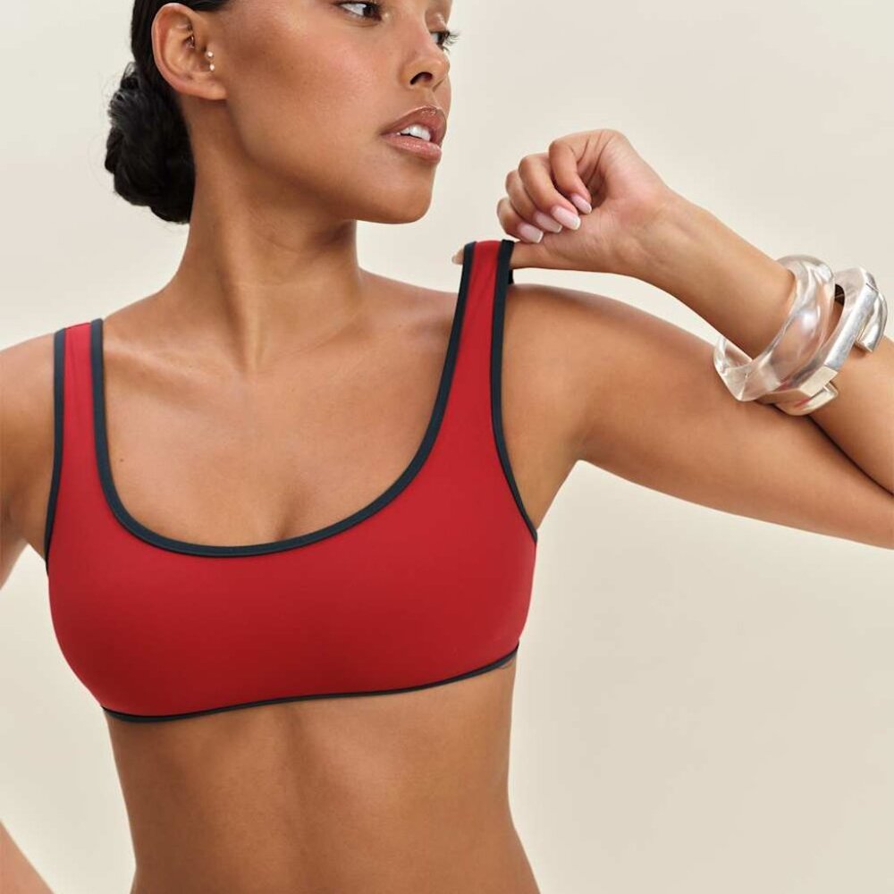 Reformation Vicky Bikini Top Red - Size S